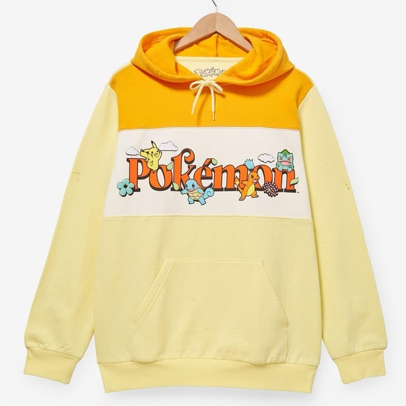 NEW BoxLunch Exclusive Pokémon Group Portrait Color Blocked Hoodie - Picture 1 of 5